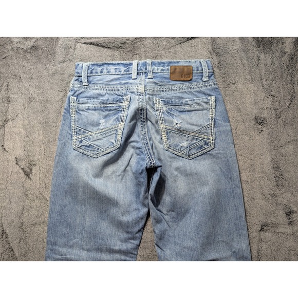 BKE Denim Carter Jeans Straight Leg Distressed Men's Size 29S Light Wash - Picture 11 of 13
